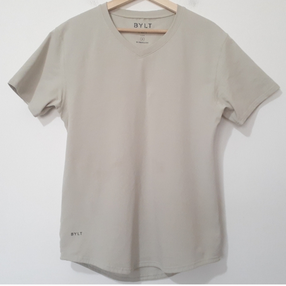 BYLT Men's Premium Basics Drop Cut V-Neck Lux Blend Shirt Size XL